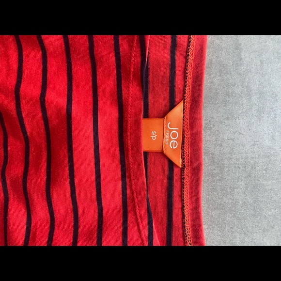 NWOT Joe Fresh cute cotton boatneck stripe t-shirt in red/navy, Parisian style - Picture 5 of 6